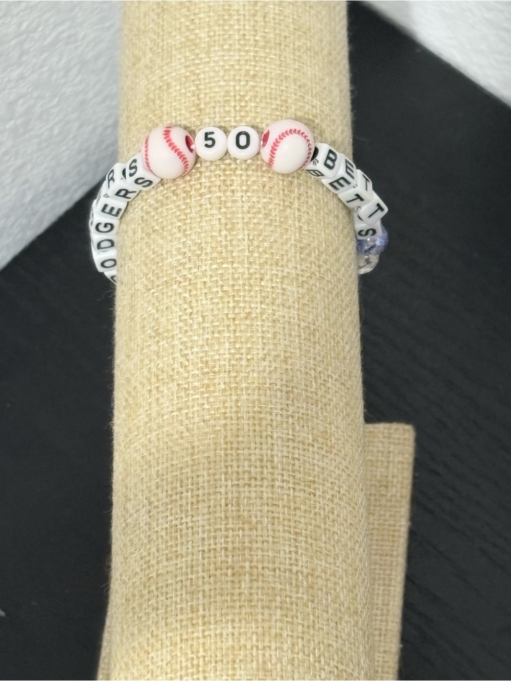 Handcrafted dodgers mookie betts beaded bracelet